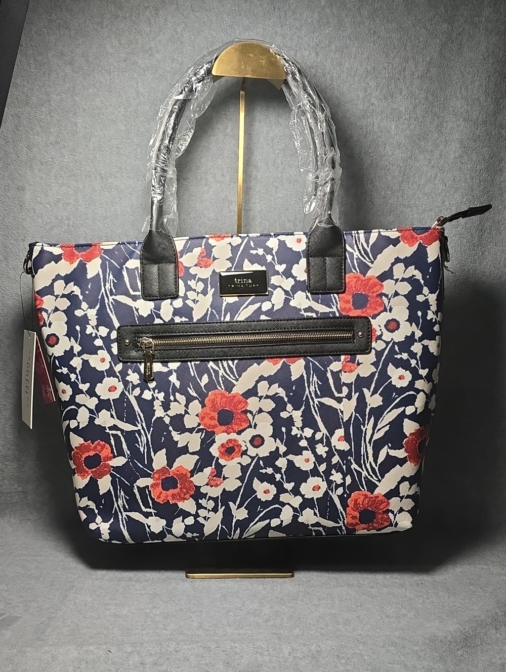 Trina Turk Double Handled Floral Tote with Detatchable Shoulder Strap